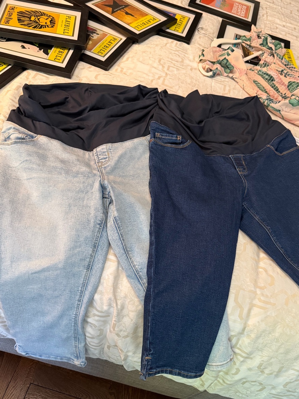 Maternity Rollover-Panel Slim Capri Jeans
